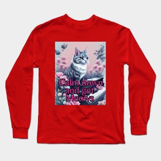 Cat Design T-Shirt: Elegant and Playful | Quality Printing Long Sleeve T-Shirt